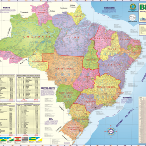 MAPA BRASIL POLÍTICO 120×90 cm – QUADRO