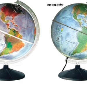 GLOBO TERRESTRE FÍSICO E POLÍTICO 30 CM – COM LUZ