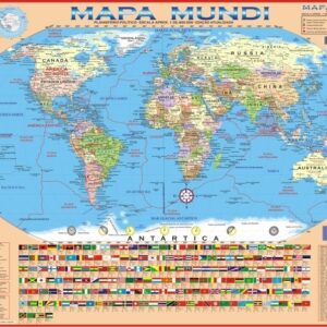 MAPA MUNDI POLÍTICO 120×90 CM – QUADRO