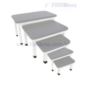 BANQUETA DE METAL 5 PEÇAS – 32X36/47/59/69/80 PISO PRETO FISIOB