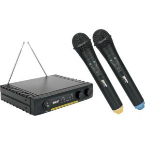 Microfone Duplo sem Fio Bivolt VHF2671 Preto SKP