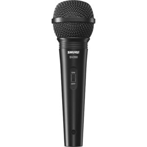 Microfone de Mão Multifuncional Com Fio SV200 Preto SHURE